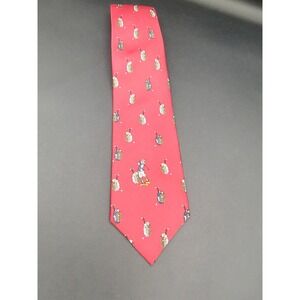 Spencer Lowe Mens Red Silk Golf Bag Golfer Novelty Print Silk Necktie USA Made